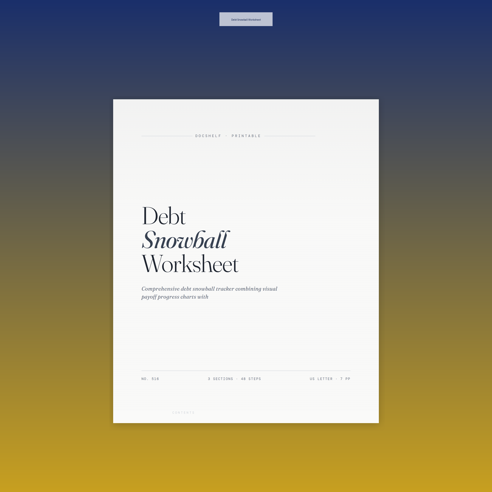 Debt Snowball Worksheet