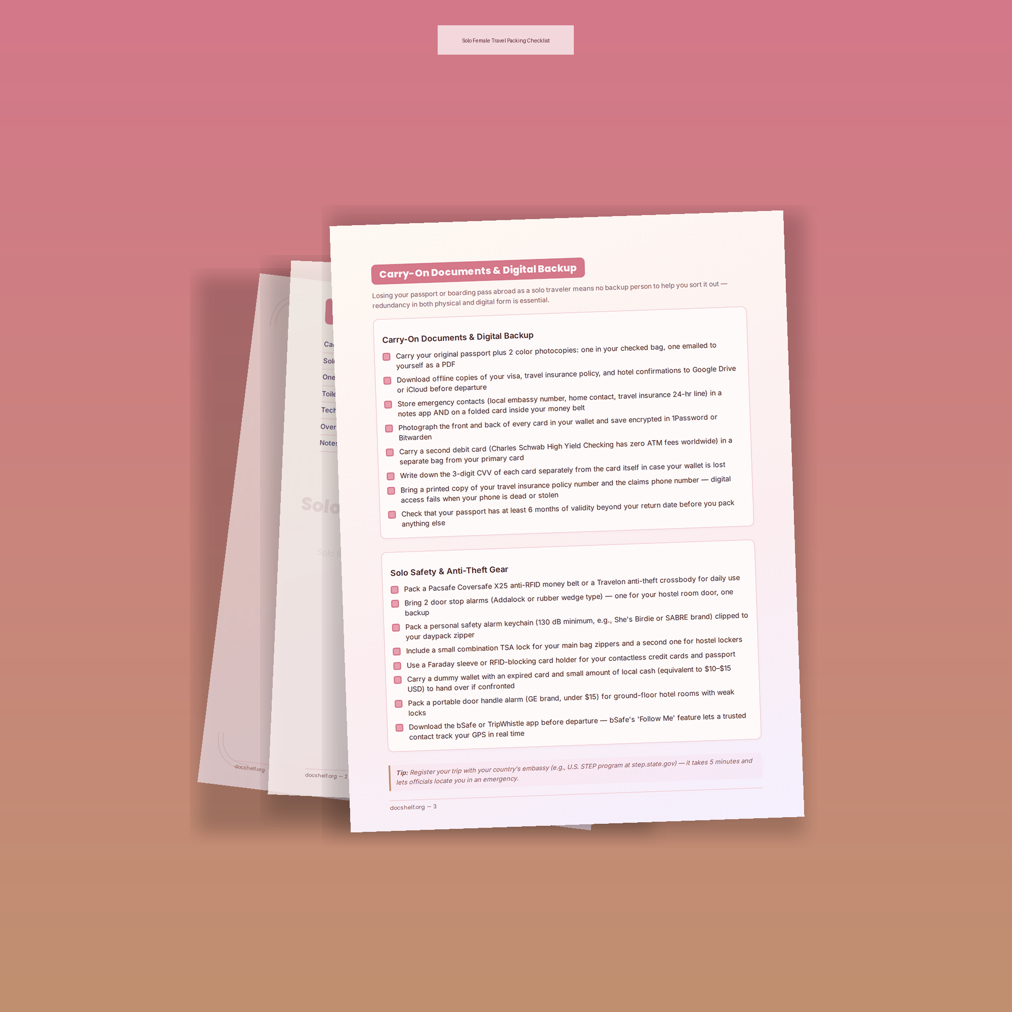 Solo Female Travel Packing Checklist