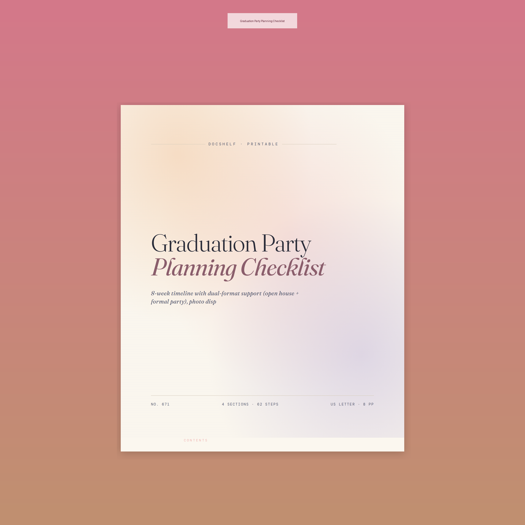 Graduation Party Planning Checklist