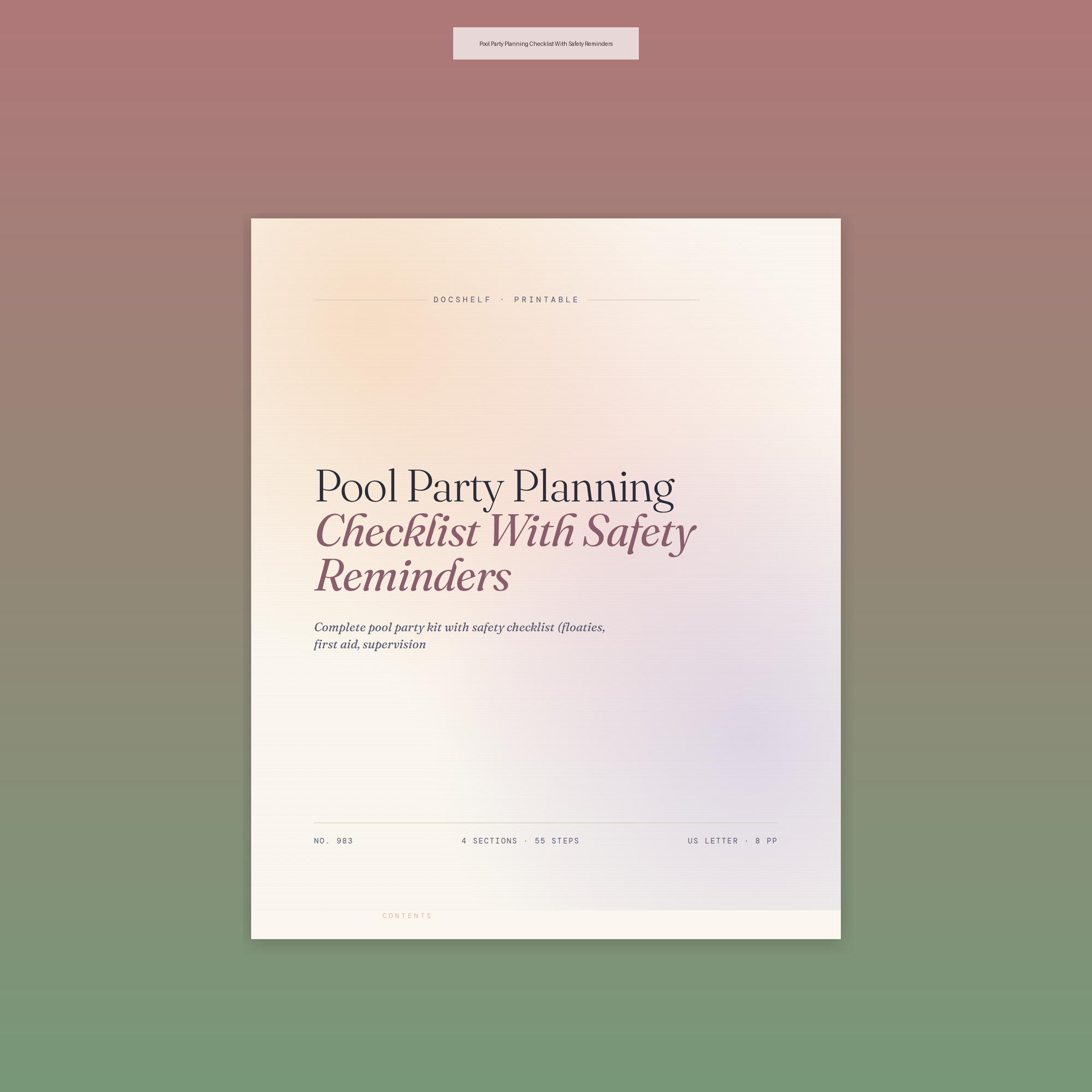 Pool Party Planning Checklist With Safety Reminders