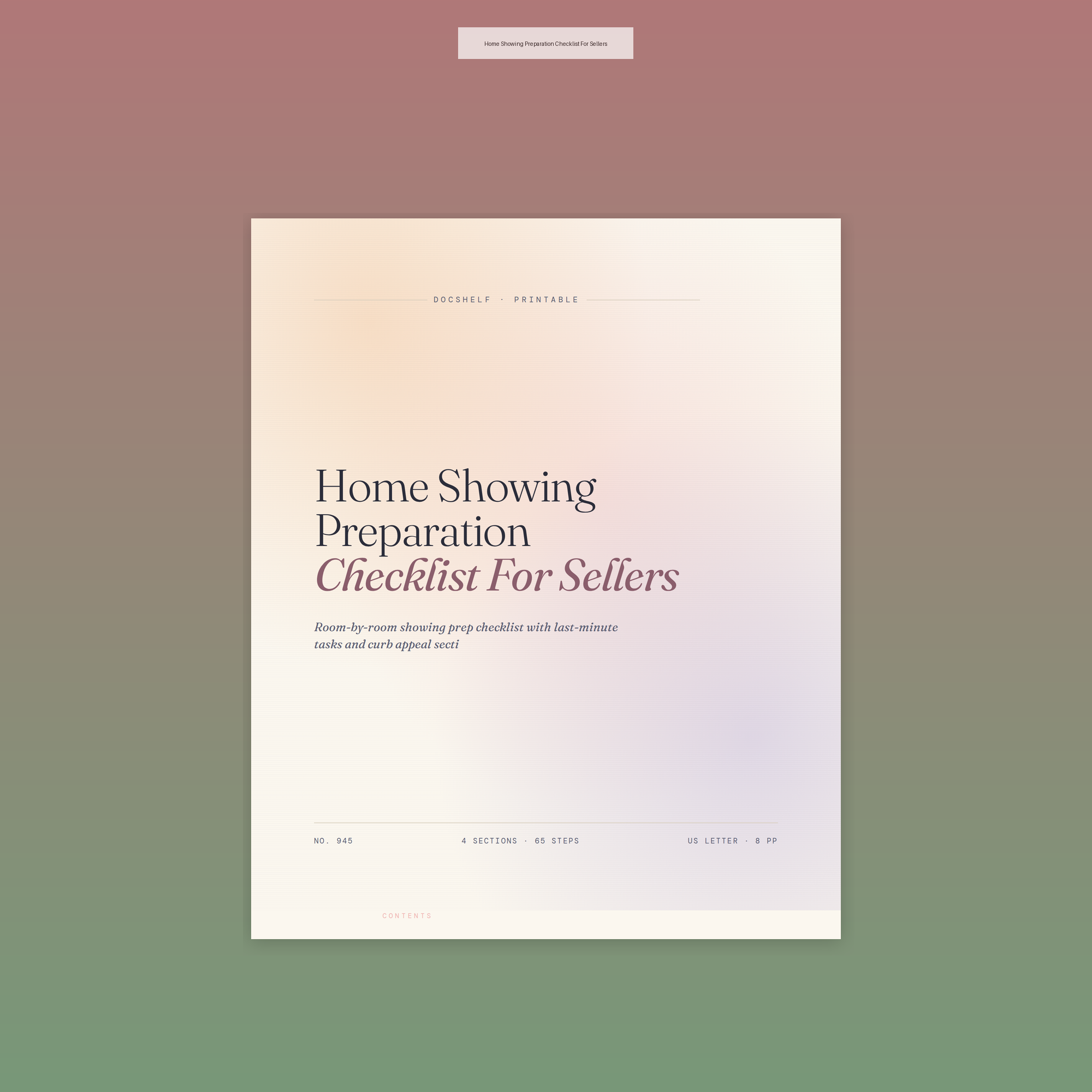Home Showing Preparation Checklist For Sellers