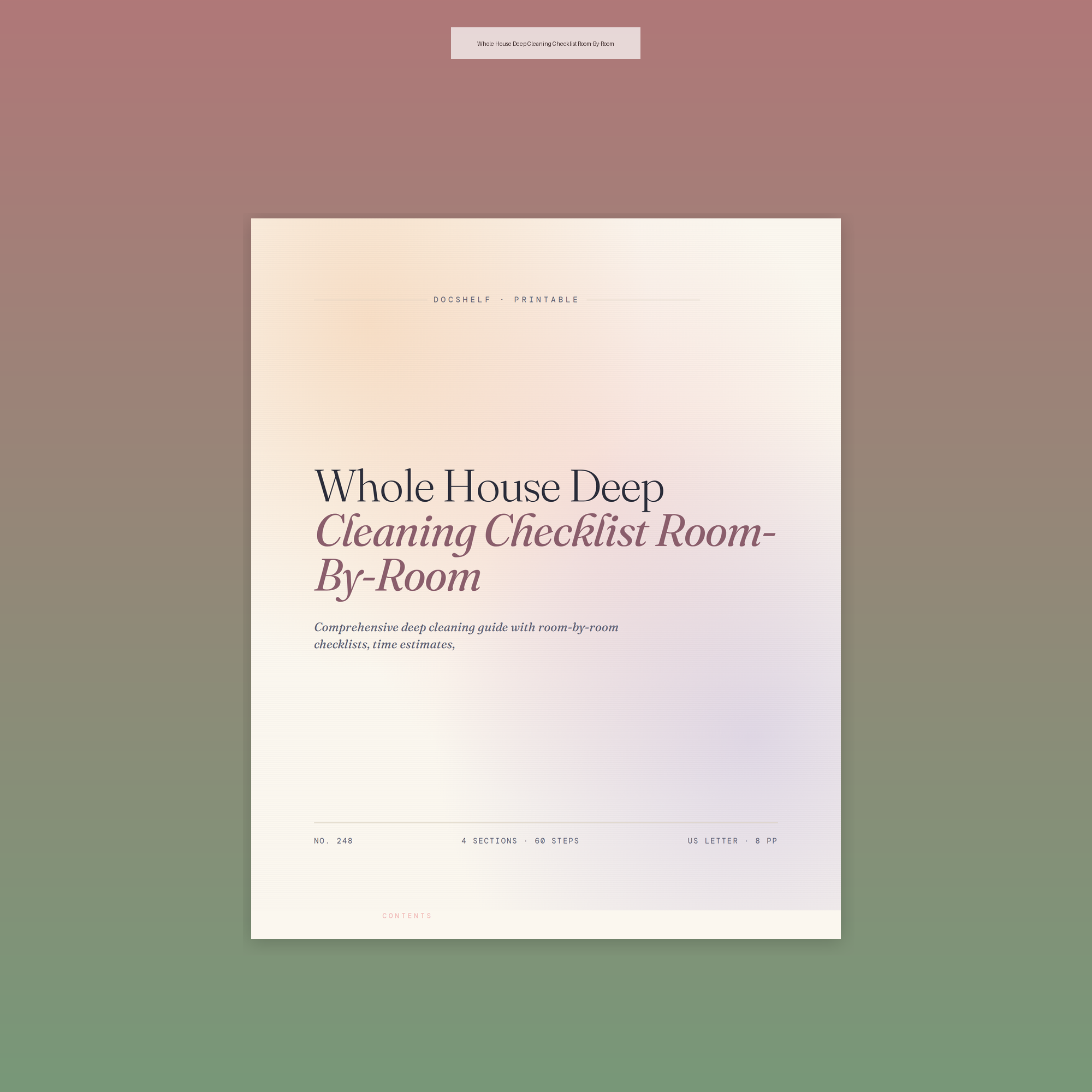 Whole House Deep Cleaning Checklist Room-By-Room